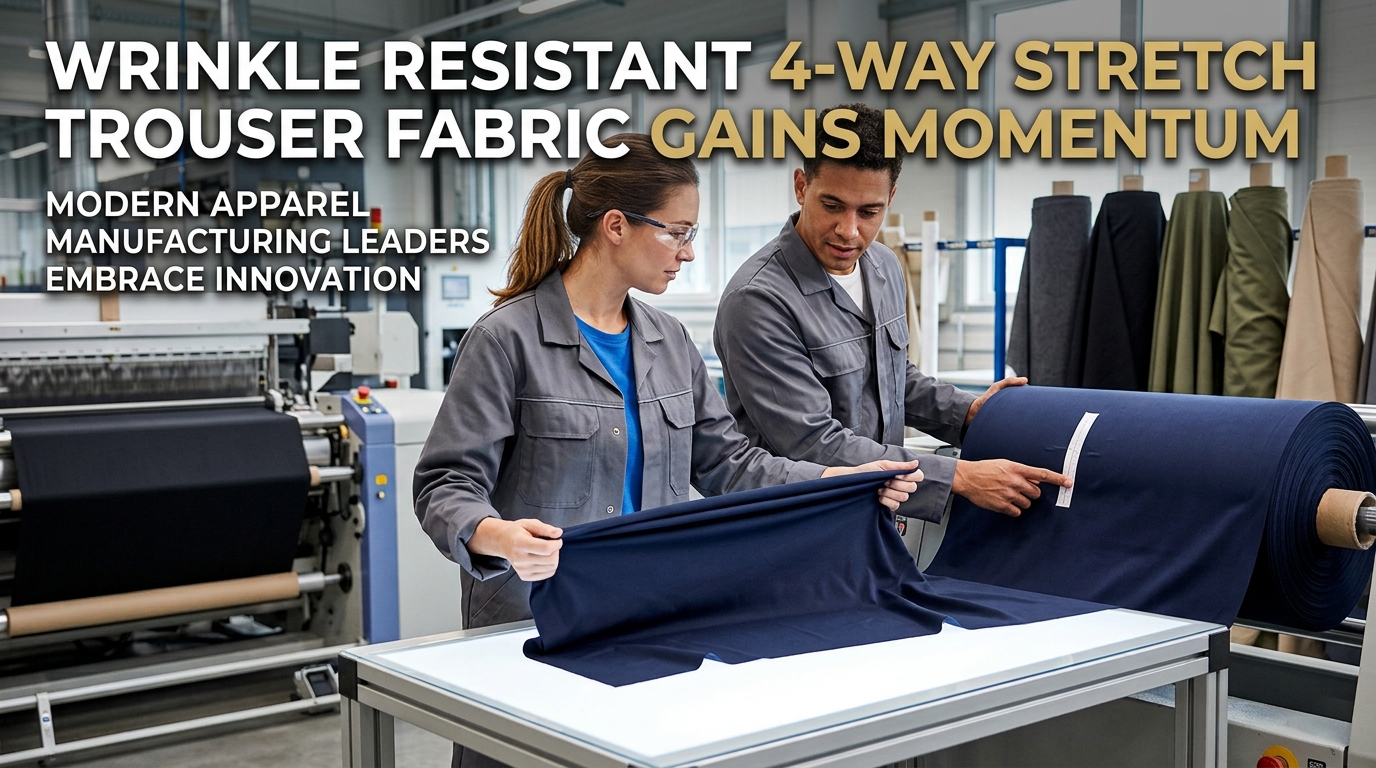 Wrinkle Resistant 4 Way Stretch Trouser Fabric Gains Momentum in Modern Apparel Manufacturing