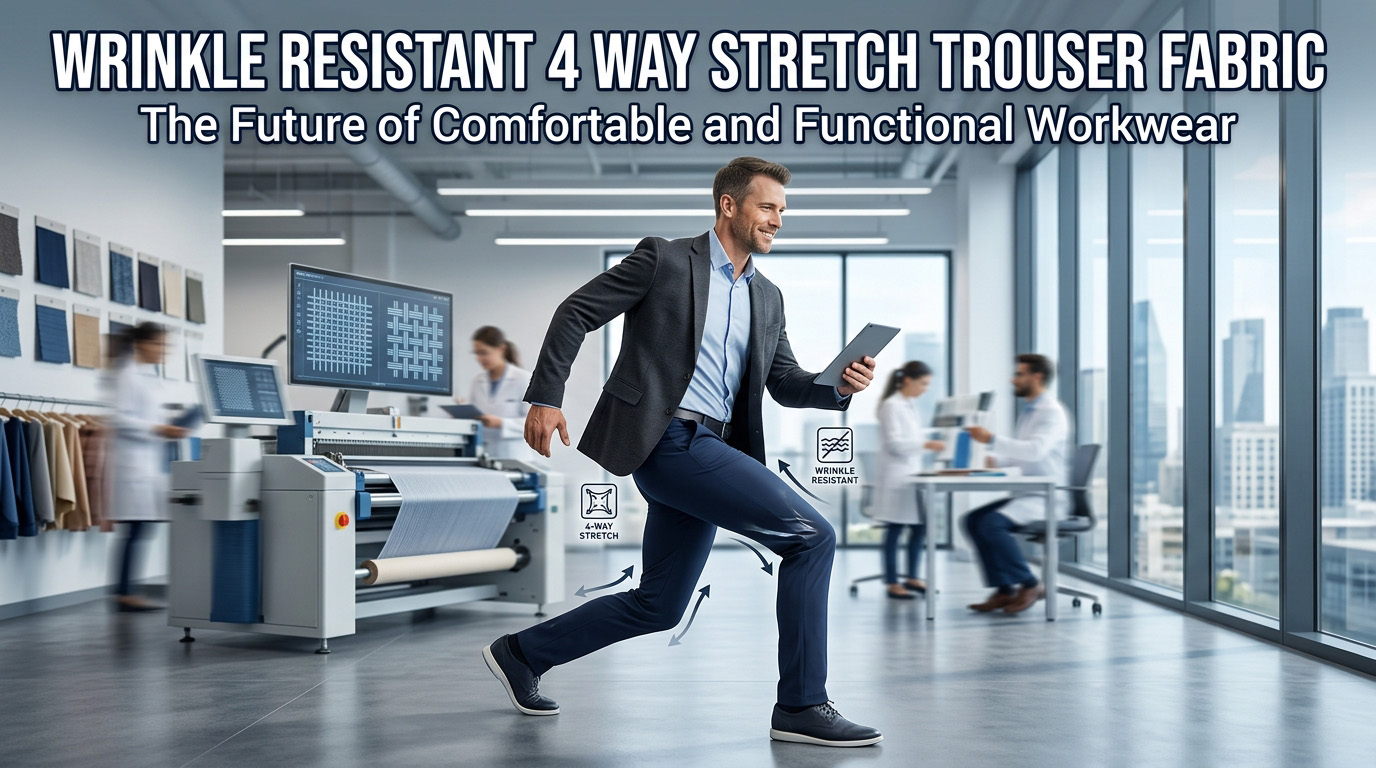 Wrinkle Resistant 4 Way Stretch Trouser Fabric: The Future of Comfortable and Functional Workwear