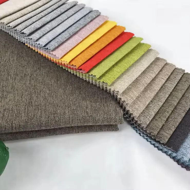 Yarn-dyed imitation linen upholstery fabric for sofa